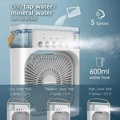 Prenosni namizni hladilnik zraka z ventilatorjem