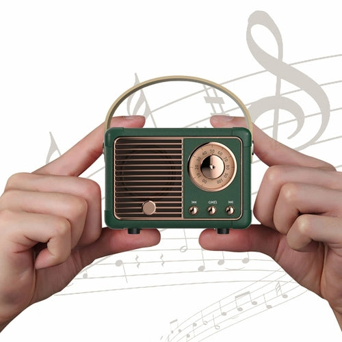 Kompaktni retro Bluetooth zvočnik z vgrajenim radijem