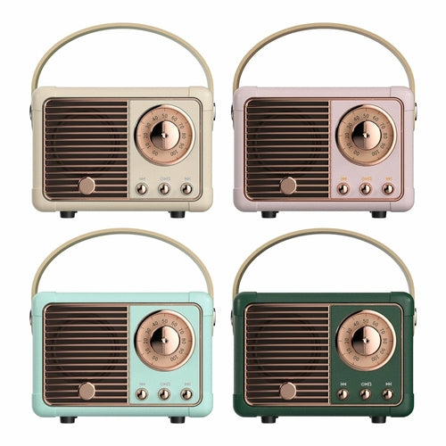 Kompaktni retro Bluetooth zvočnik z vgrajenim radijem